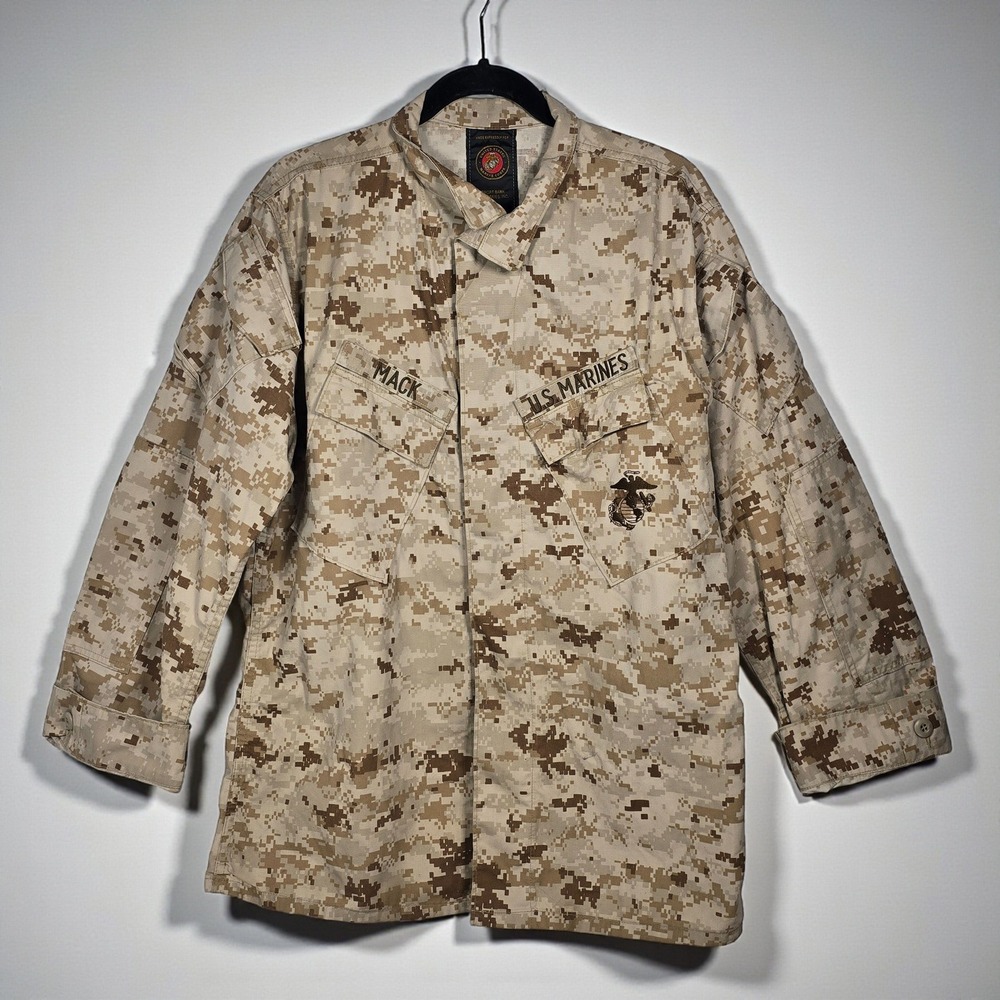 US Marines Desert MARPAT Camouflage Combat Uniform Shirt Jacket Size Medium Long
